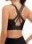 Sports Bras for Women, High Impact Push Up Criss Cross Back Padded Strappy Workout Running Sports Yoga Bras for Large Bust