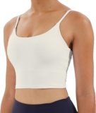 Women’s Strappy Stretch Sports Bra Longline Yoga Tank Top Fitness Bra Workout Camisole Crop Tops for Teen Girl