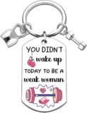 Ibiwe Gym Accessories for Women Fitness Gifts for Women Men Sports Lover Present Keychain Weight Loss Weightlifting Gift for Bodybuilder Funny Gym Workout Juwelry