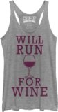 Women’s Chin UP Run for Wine Racerback Tank Top