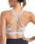 Sports Bras for Women, Medium-High Support Strappy Padded Running Sports Bras with Removable Cups