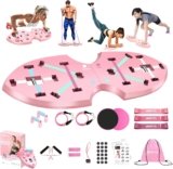 LALAHIGH Push Up Board,36 in 1 Home Gym Equipment with Ab Roller Wheel & Resistance Bands, Portable Foldable Workout Board for Full Body Strength Training Men Women,Christmas Gift