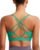 Sports Bras for Women, Medium-High Support Strappy Padded Running Sports Bras with Removable Cups