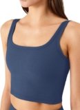 Chilylori Women’s Seamless Sports Bra Workout Crop Top Ribbed Padded Longline Wirefree Medium Support Tank Tops Fitness
