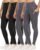 4 Pack Leggings with Pockets for Women,High Waist Tummy Control Workout Yoga Pants