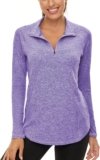 LURANEE Womens UPF 50+ Long Sleeve 1/4 Zip Pullover Athletic Hiking Running Workout Tops