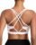 Sports Bras for Women, Medium-High Support Strappy Padded Running Sports Bras with Removable Cups