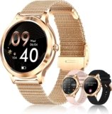 Smartwatch for Women(Bluetooth Call &Message Notifications) 1.32″ HD Sleep Monitor IP67 Fitness Tracker Pedometerwith Heart Rate/SPO2/BP Ladies Watch for Android iOS Round